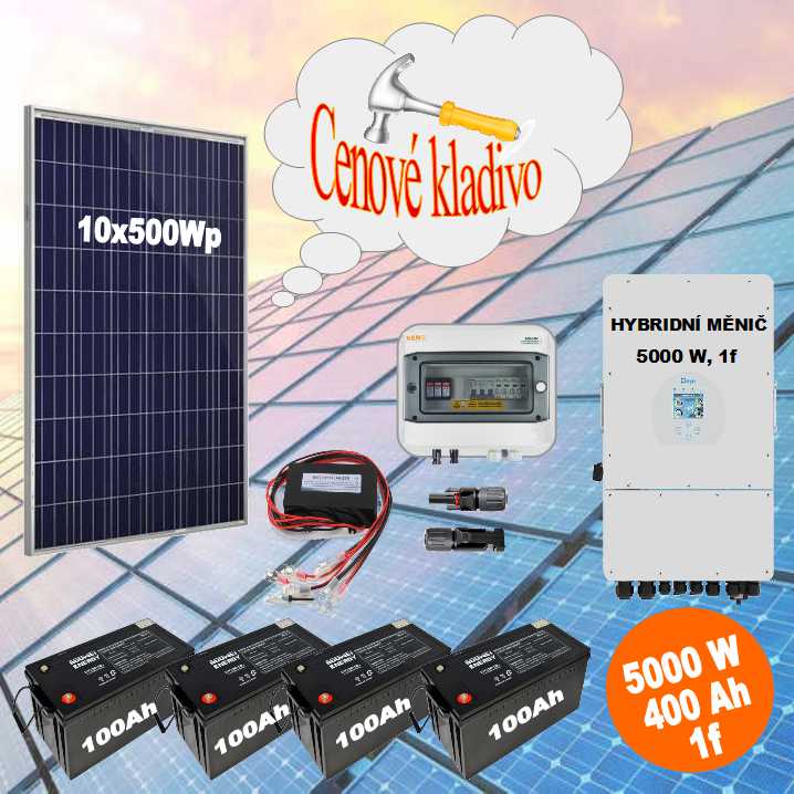 SW HybridGrid 5000-1F solární elektrárna, 5kWp, Měnič 5kw,1F, 19,2 kwh