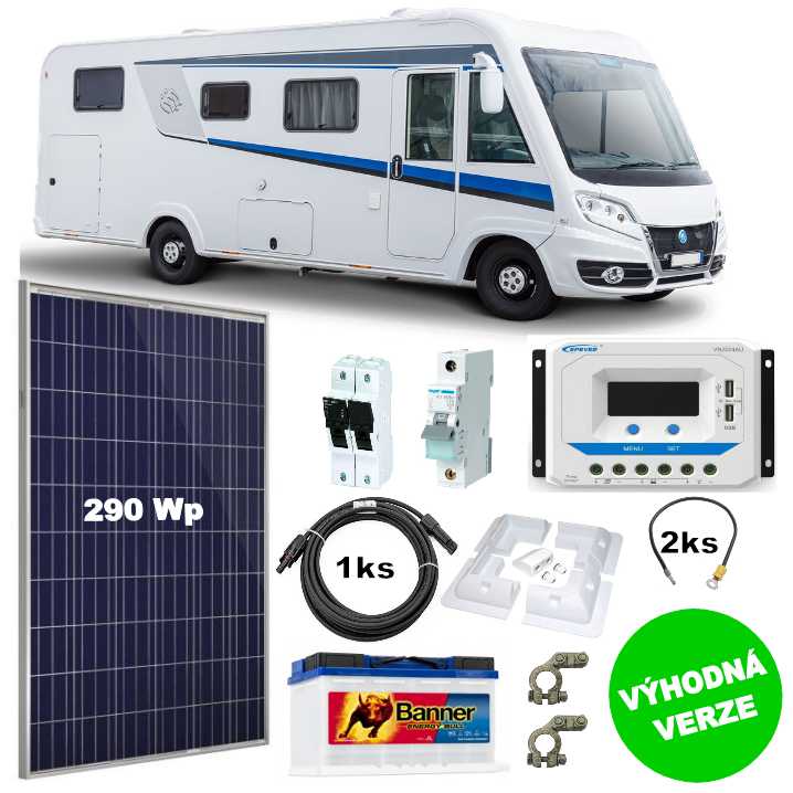 SolarWifi OffGrid 290.1 solární set pro karavany 290 Wp, 12V, 180 Ah