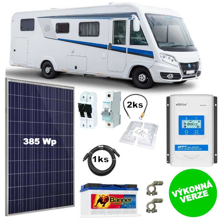 SolarWifi OffGrid 385.1 solární set pro karavany 385 Wp, 12V, 230 Ah