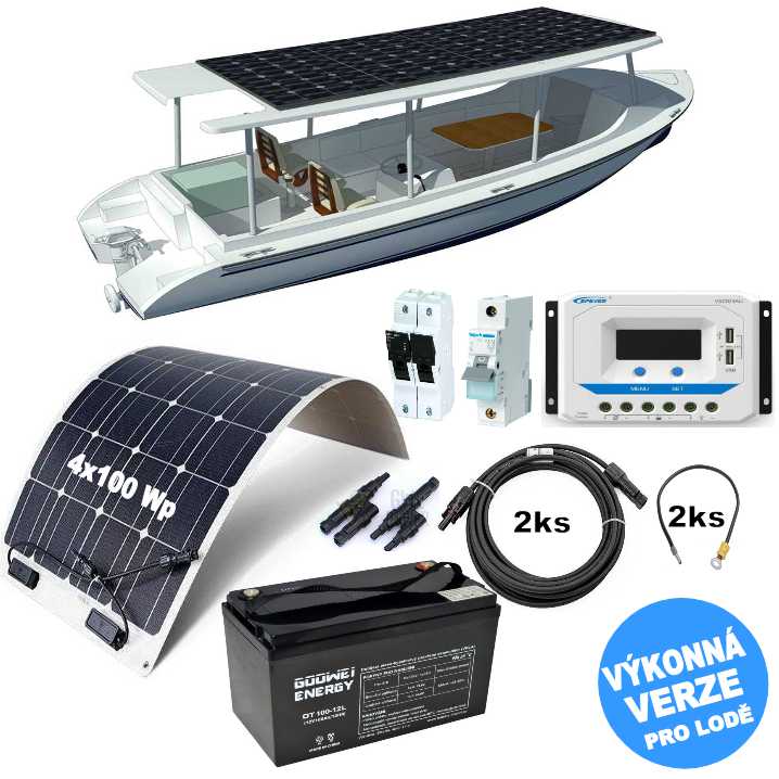 SolarWifi OffGrid 400 solární set pro lodě 400 Wp, 12V, 150Ah