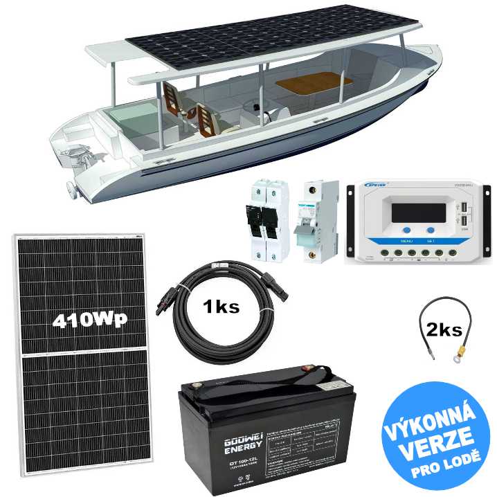 SolarWifi OffGrid 410 solární set pro lodě 410 Wp, 12V 100Ah